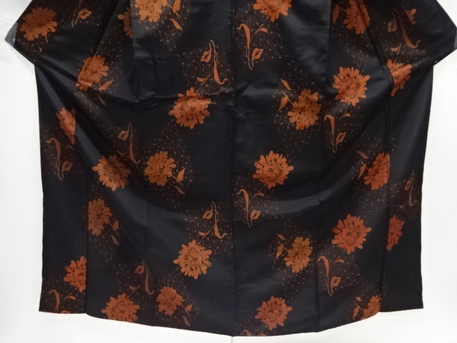  大正ロマン　花模様織り出しお召着物